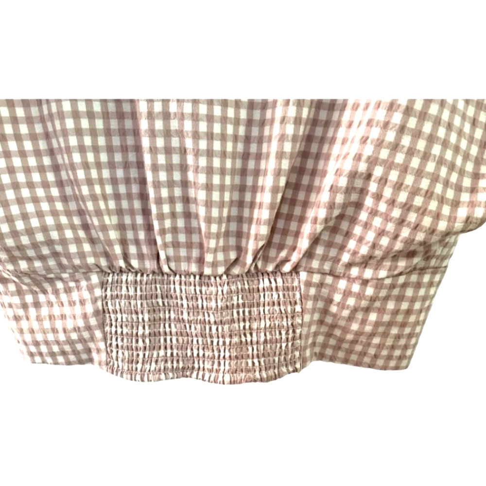 Urban Outfitters Gray and White Fitted Cap Sleeve Crop Blouse - Picture 6 of 8